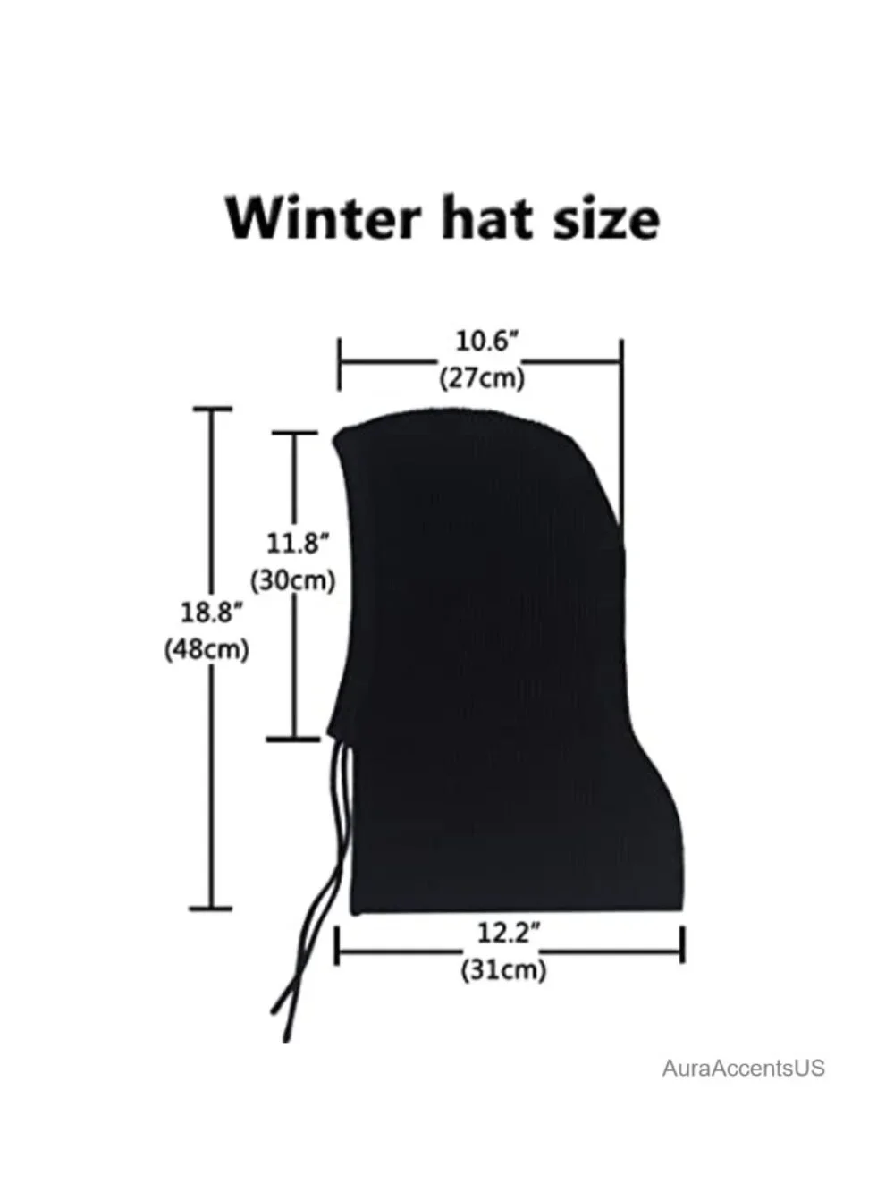 Wool Blend Balaclava Winter Hat Scarf Hooded Beanie One Size